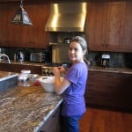 Amber prepping salad