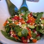 Yummy salad topped with feta!