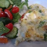 Asparagus and Brie Frittata and a salad