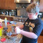 Sifting the cocoa