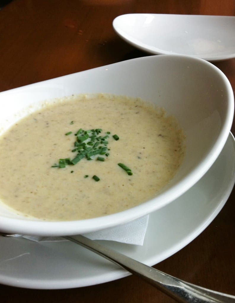 Grilled Artichoke and Mushroom Soup