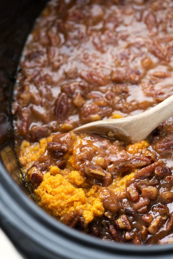 Slow Cooker Sweet Potato Casserole by Chelsea's Messy Apron