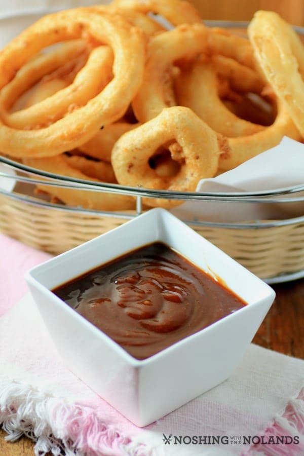 Beer-Battered Onion Rings with Southern BBQ Sauce