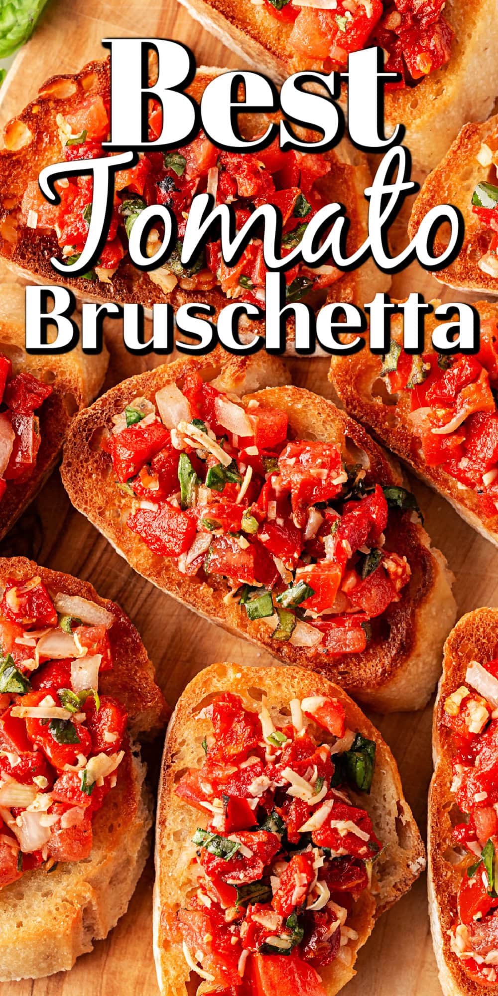 This Best Tomato Bruschetta recipe will have you making it all year round. The flavors are perfectly balanced and one that I get rave reviews from. Best Tomato Bruschetta Pin.