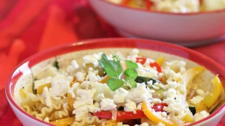 Spring Pasta with Peppers and Feta
