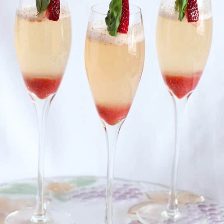 Strawberry Basil Bellini