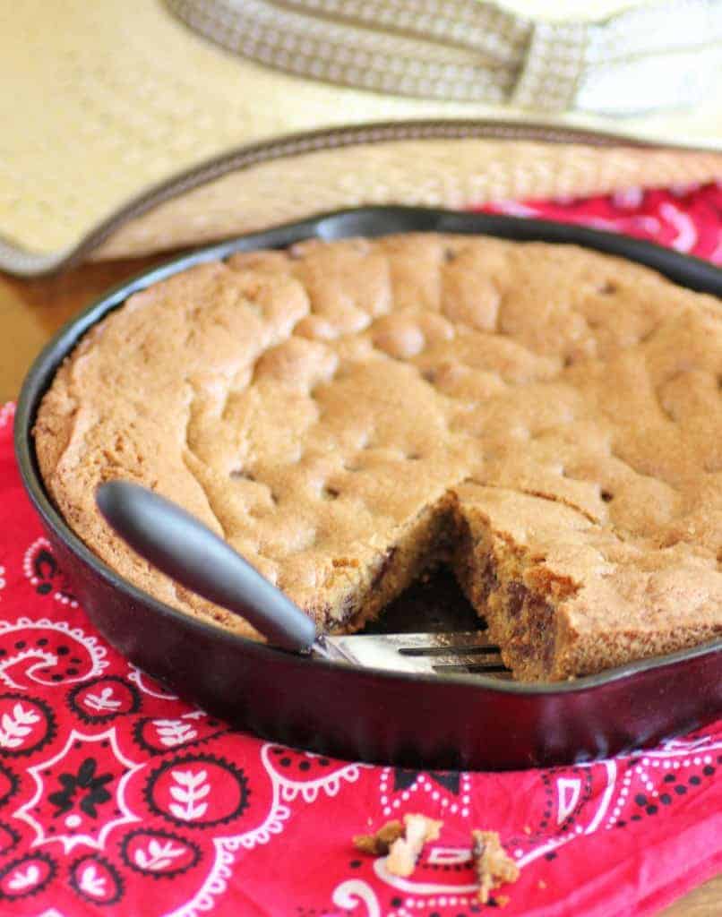 Skillet Cookie in a cast iron pan