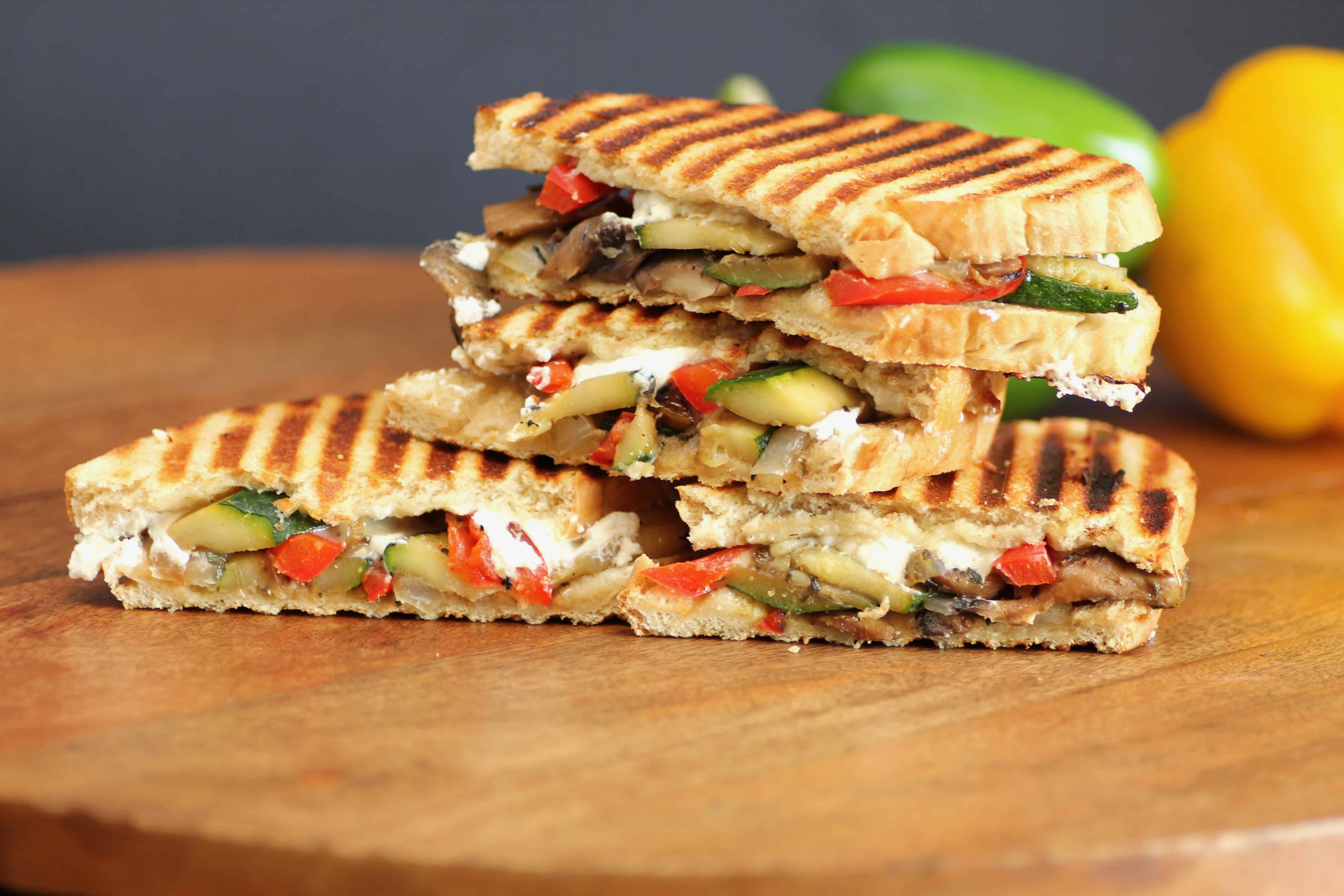 Grilled Pepper Mushroom And Zucchini Panini Noshing With The Nolands