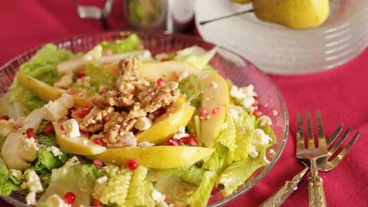 Pear, Pomegranate and Candied Walnut Salad
