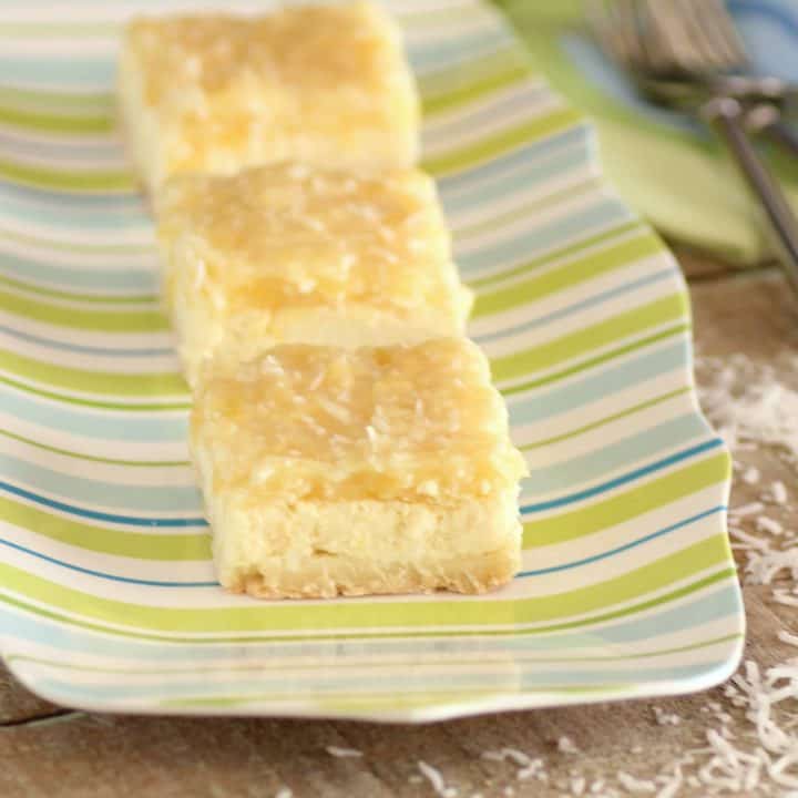 Pina Colada Cheesecake Squares