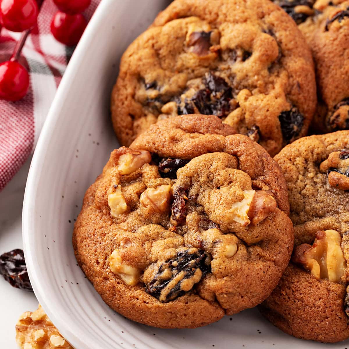 Close-up of hermit cookies. 