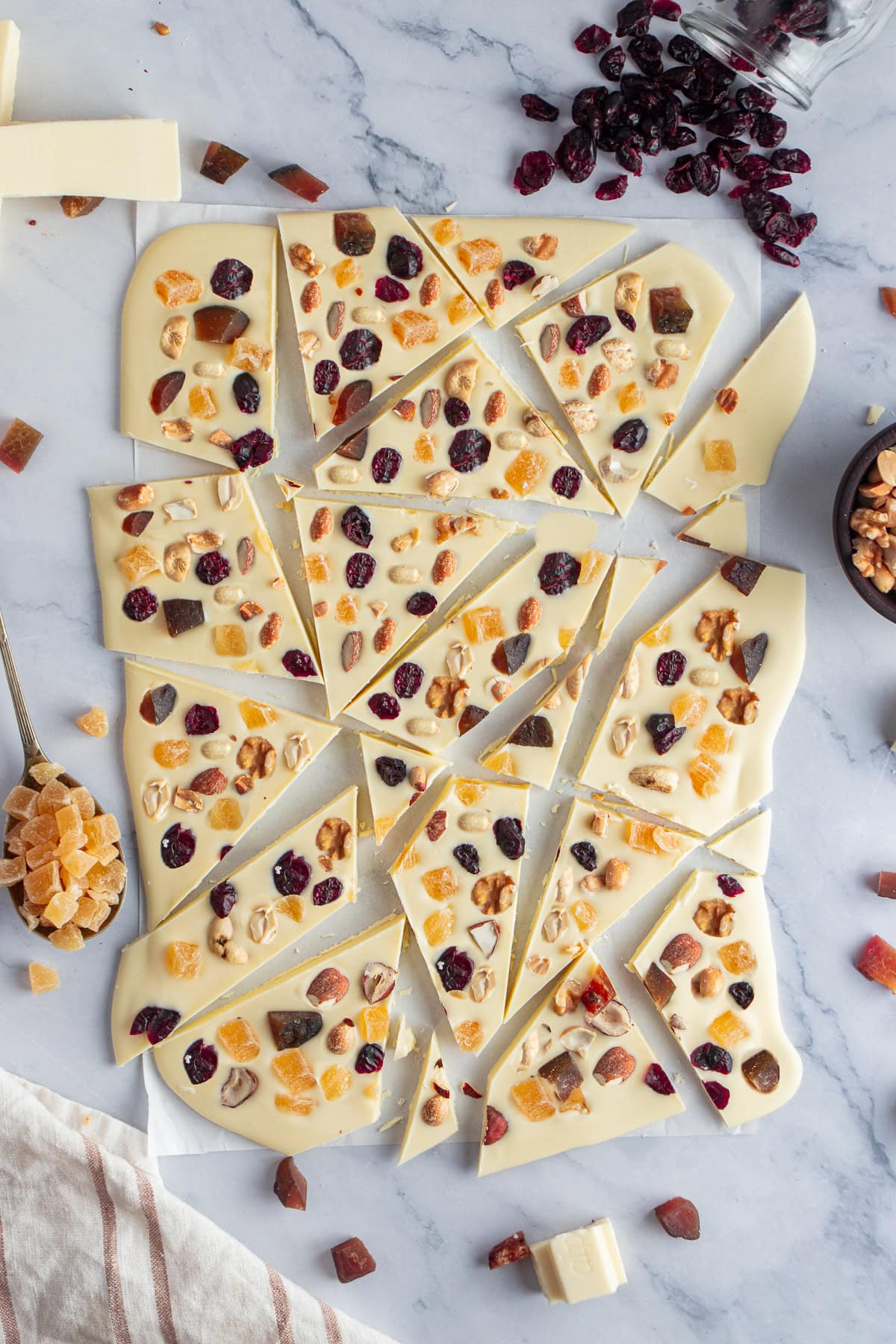 White Chocolate Bark, chopped.