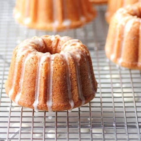 Mini Orange Bundts with a Grand Marnier Glaze for Tangy January #BundtaMonth 