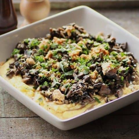 Mushroom Ragout over Creamy Polenta for New Year's Bucket List #SundaySupper