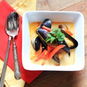 Thai Curry Coconut Mussel Soup