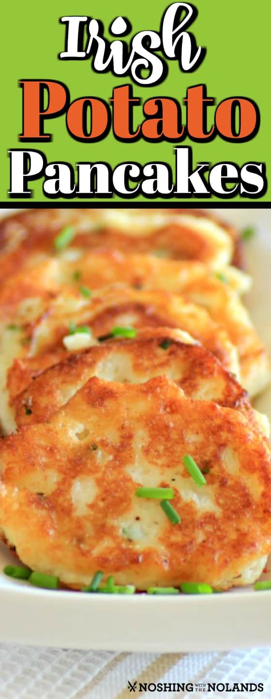 These Irish Potato Pancakes have been a favorite of mine since I was young and my Irish grandmother would make them for me. #potatopancakes #Irish