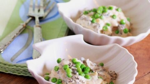 Morels in a Cream Sauce with Sweetlet Peas