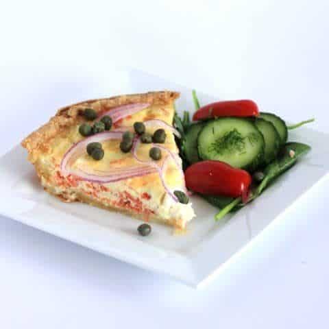 Smoked Salmon and Cream Cheese Quiche for Canada Day