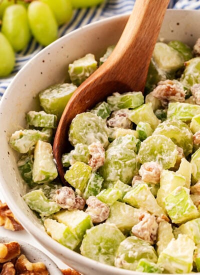 Waldorf Salad Recipe in a bowl.