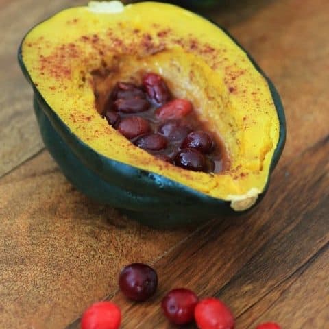 Acorn Squash With Cinnamon and Cranberries for Squashin' Winter #SundaySupper