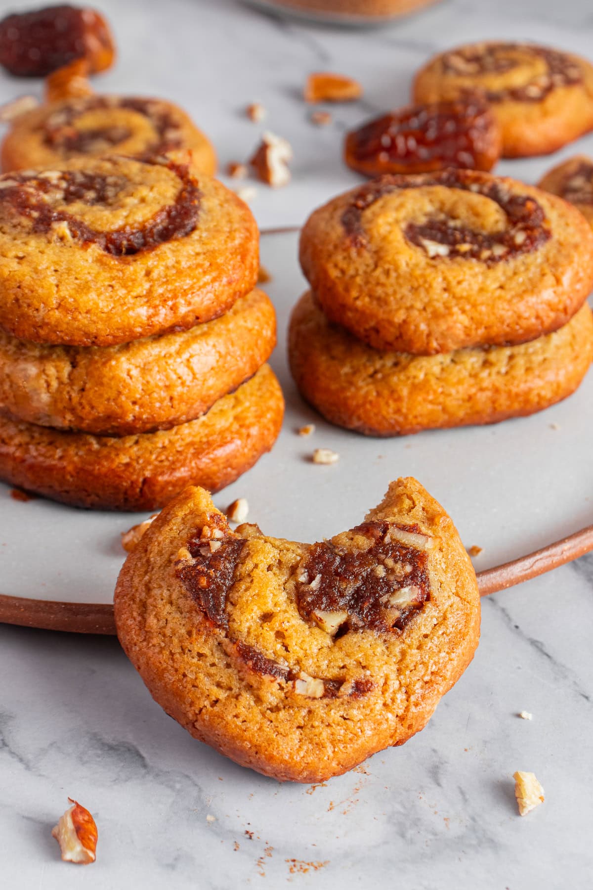 Tasting date pinwheel cookies.