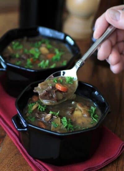 Beef, Wine and Mushroom Soup hero.