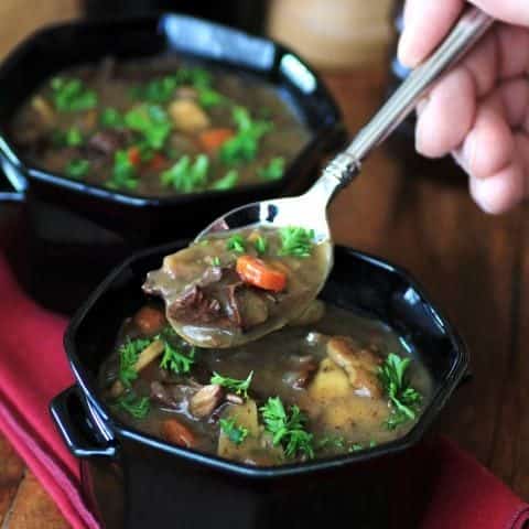 Beef, Wine and Mushroom Soup for #SundaySupper