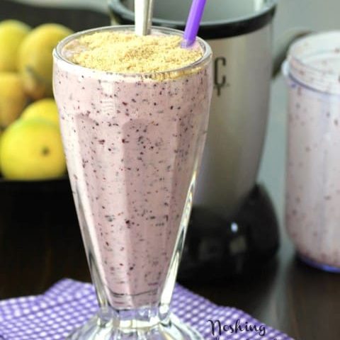 Blueberry Smoothie with Healthy Crumble Topping