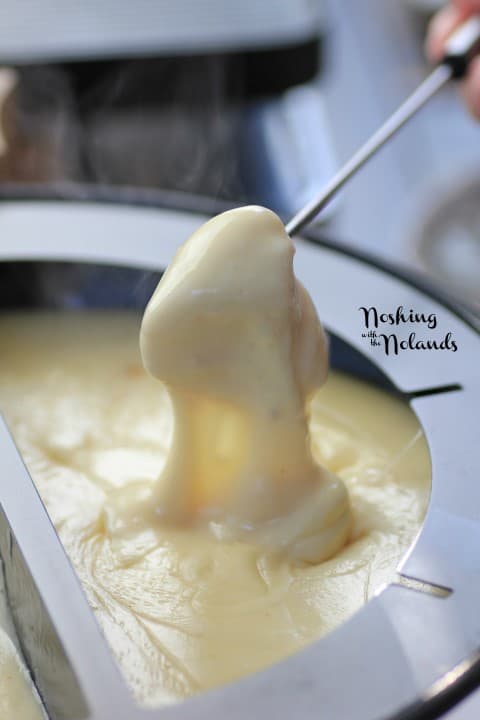 Emmentaler-Gruyere Fondue with Roasted Garlic by Noshing With The Nolands