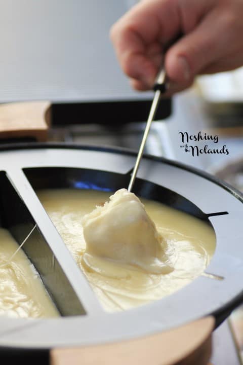 Emmentaler-Gruyere Fondue with Roasted Garlic by Noshing With The Nolands 