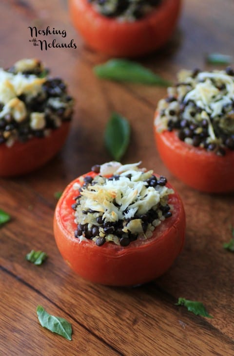 Greek Stuffed Tomatoes with Quinoa and Lentils by Noshing With The Nolands