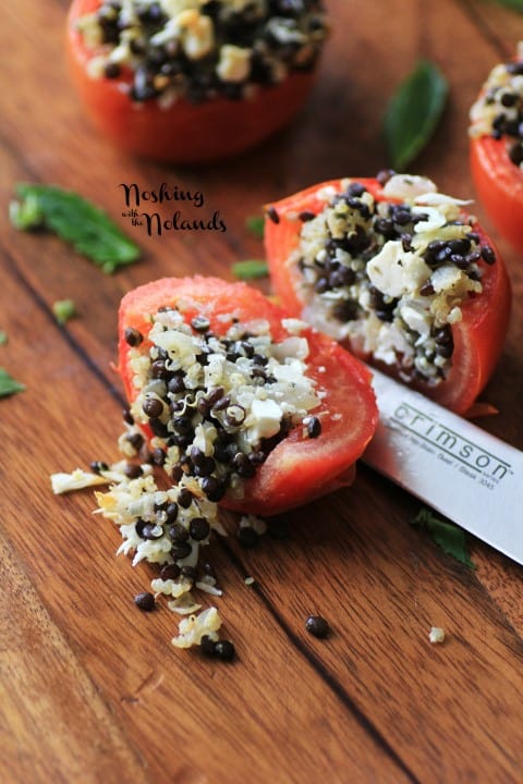 Greek Stuffed Tomatoes with Quinoa and Lentils by Noshing With The Nolands