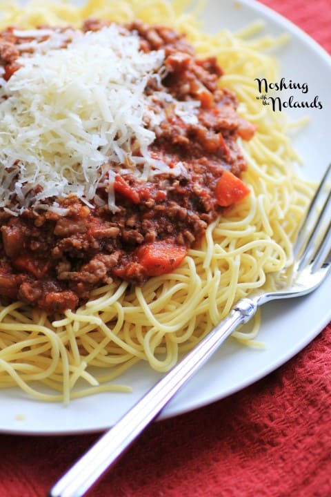 Slow Cooker Spaghetti Bolognese by Noshing With The Nolands 