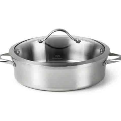 Calphalon Saute Pan with Lid, 5 QT, Silver