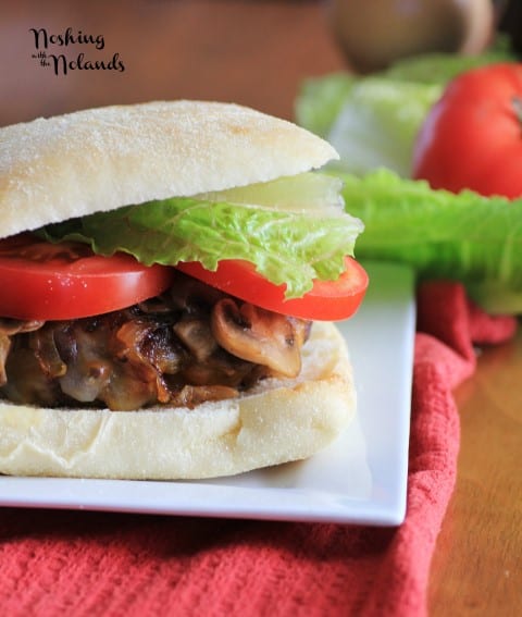 Caramlized Onion Mushroom Cheeseburger by Noshing With The Nolands