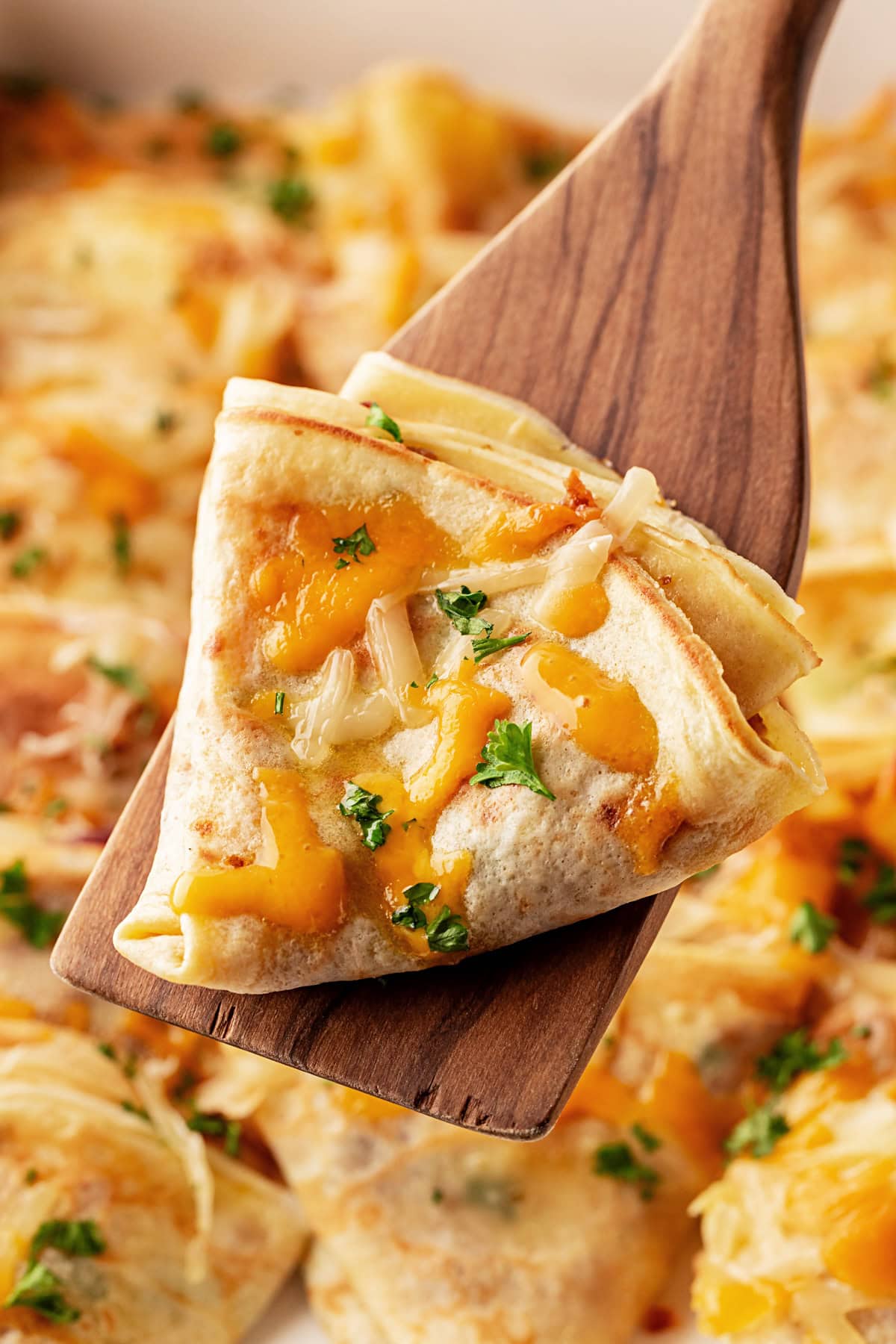 This recipe for Crepes Lorraine is a time-honored treasure that I have been making for over 40 years. Friends and family love this recipe, and I am thrilled to offer it to you also. On a spatula.