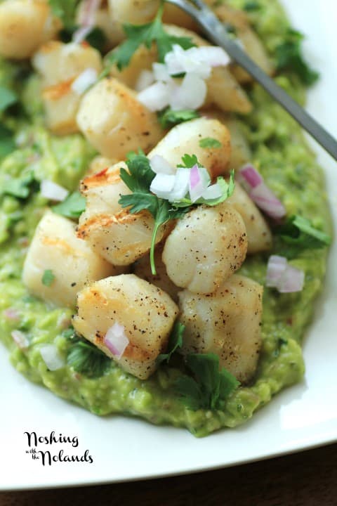 Grilled Wild Scallops with Avocado Puree by Noshing With The Nolands 