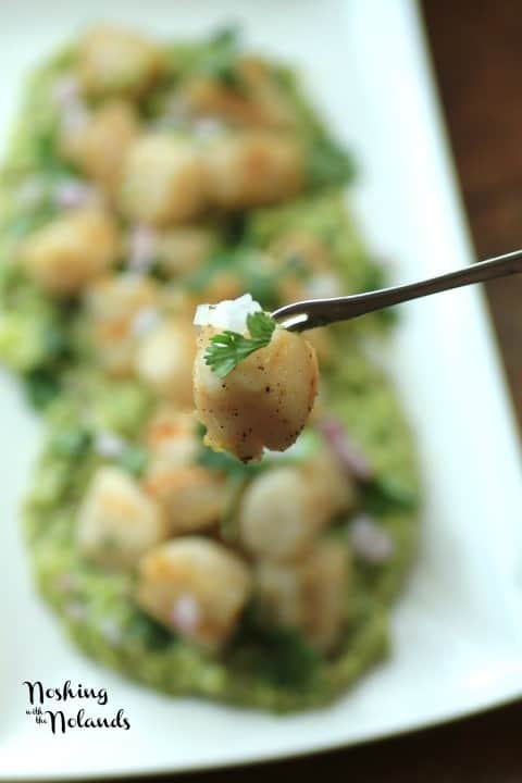 Grilled Wild Scallops with Avocado Puree by Noshing With The Nolands 