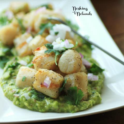 Grilled Wild Scallops with Avocado Puree by Noshing With The Nolands
