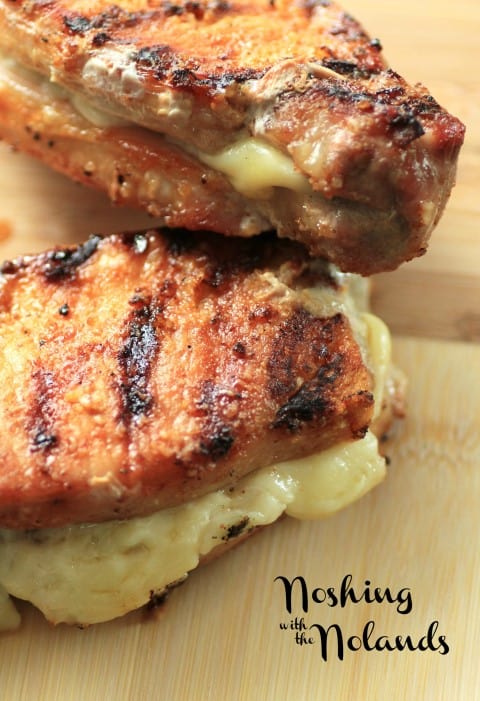 Hickory Salt Asiago Stuffed Pork Chops by Noshing With The Noland 