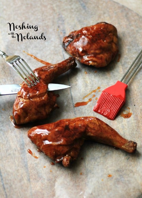 BBQ Sauced Smoked Chicken by Noshing With The Nolands 