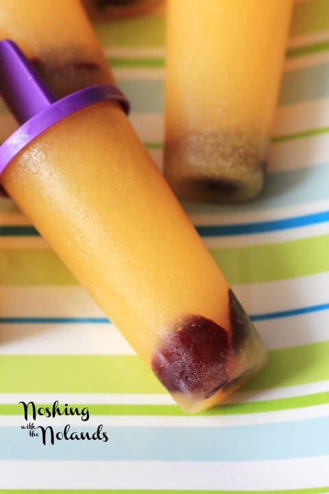 Mango Coconut Cherry Ice Pops by Noshing With The Nolands 