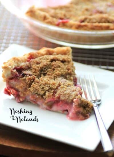 Rhubarb Strawberry Sour Cream Pie vertical.