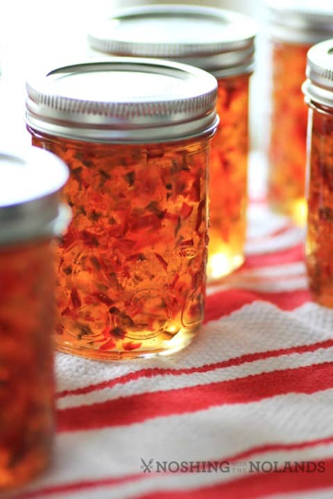 Red and Green Pepper Jelly by Noshing With The Nolands