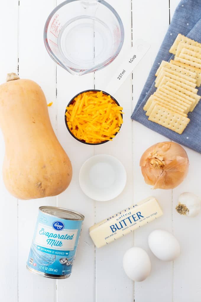 Ingredients for squash casserole