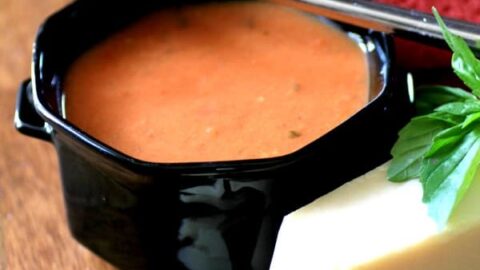 Slow Cooker Tomato Basil Soup #SundaySupper