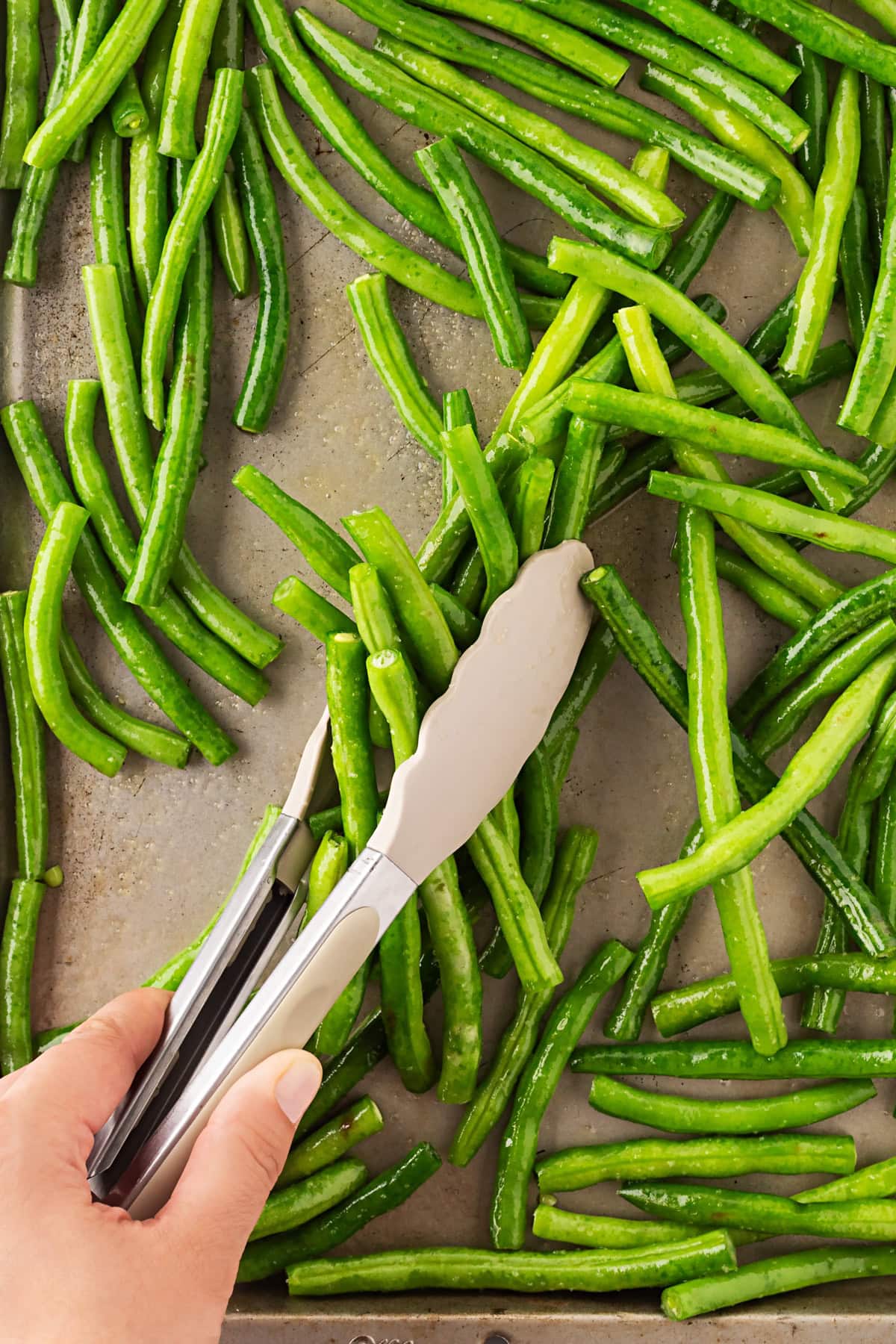 Tossing beans. 