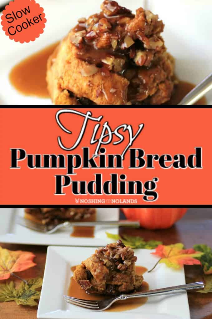 Tipsy Pumpkin Bread Budding is a perfect dessert for the fall and the holidays!! #pumpkin #breadpudding