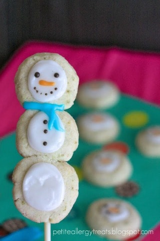 Snowman Cookie Pops- Gluten Free and Vegan by Petite Allergy Treats