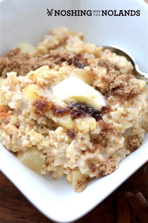 Apple Cinnamon Steel Cut Oatmeal by Noshing With The Nolands 